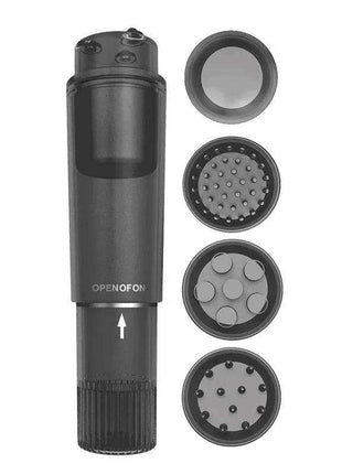 Heady Stimulator Multi-Head Black ergonomic multi-head device
