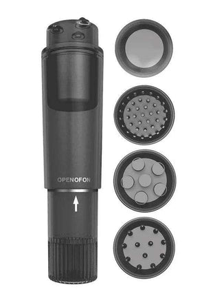 Heady Stimulator Multi-Head Black device with multiple interchangeable heads