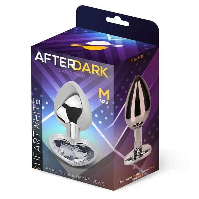 Heart Shaped Butt Plug White SizeM