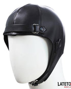 Hood Black Vegan Leather Mask by LATETOBED
