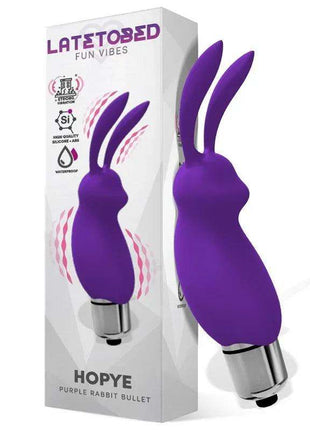 Purple Hopye Rabbit Vibrating Bullet made of body-safe silicone