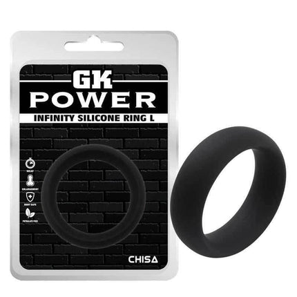 Infinity Black Silicone Ring L