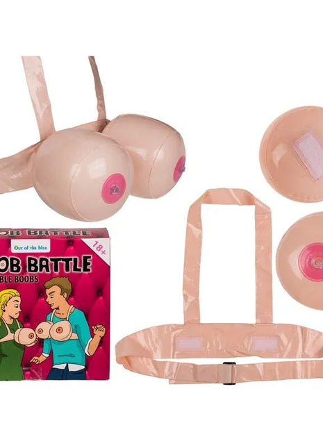 Two inflatable boobs party game set for adult fun and icebreaking activities