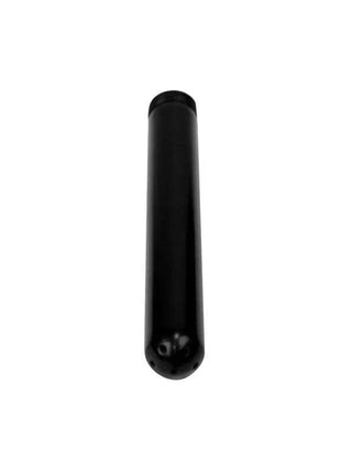 Intim douche device with a slim black body, smooth finish and rounded tip featuring small openings