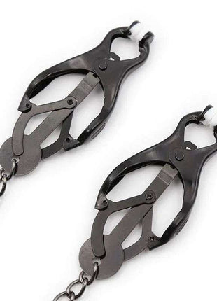 black Japanese nipple clamps with adjustable chain