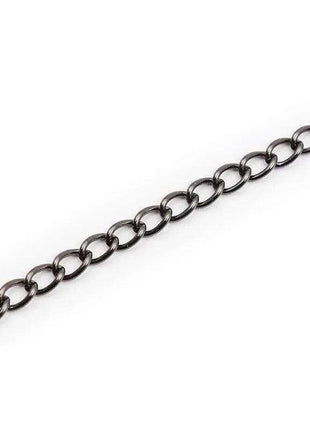 Japanese Nipple Clamps with a dark metal chain of interlinked oval rings visible