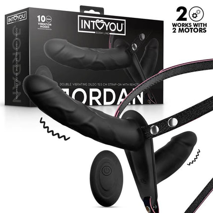 Jordan Strap-on with Double Vibrating Dildo and Remote