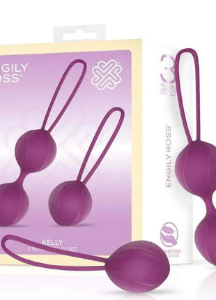 Purple silicone Kelly Kegel balls for pelvic floor strengthening