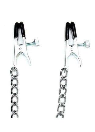 Adjustable L-shaped nipple clamps for sensual play