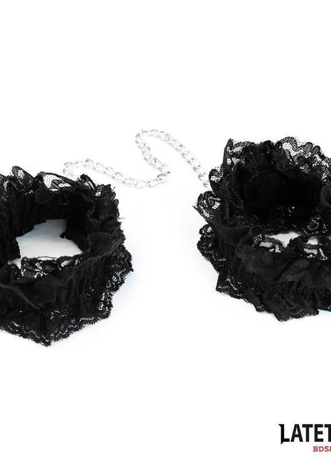 Lace Elastic Ankle Restraints Black
