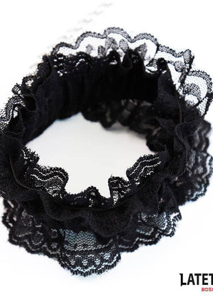 Lace Elastic Ankle Restraints Black
