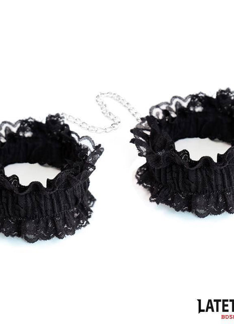 Lace Elastic Wrist Restraints Black