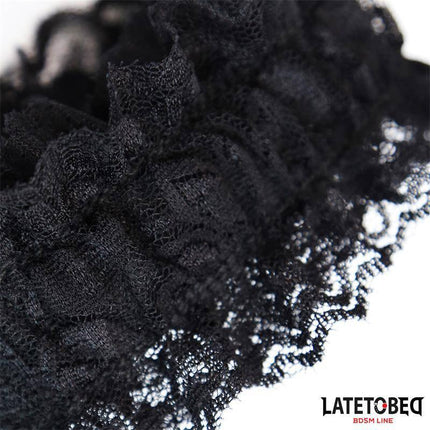 Lace Elastic Wrist Restraints Black