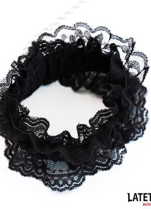 Lace Elastic Wrist Restraints Black