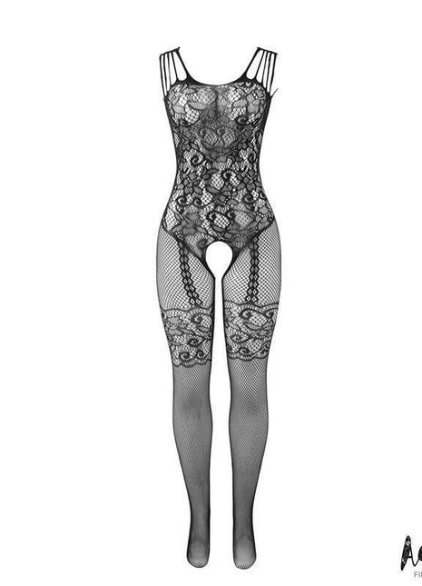 Lana Bodystocking open Crotch and Floral Pattern