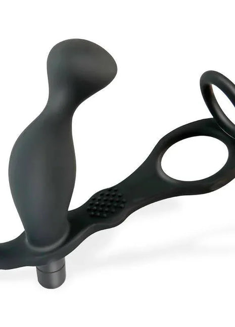 Larimar Vibrating Anal Plug with Penis and Testicles Ring