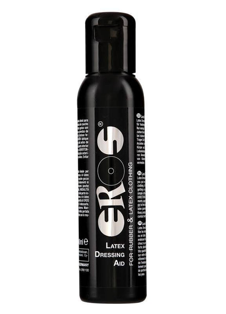 Latex Dressing Aid in a black 100 ml bottle with a flip-top cap and bold white vertical branding