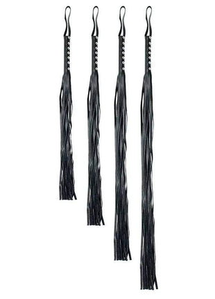 Black leather flogger 60 cm for balanced BDSM play