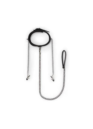 Leather Collar With Nipple ChainsAccessoriessecretsextoys.store