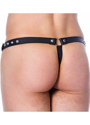 Leather G-string Adjustable with Rivets