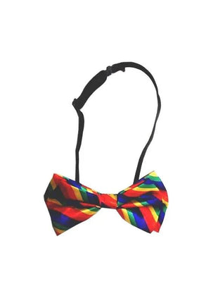 LGBT+ Pride Bow Tie with vibrant rainbow colors for inclusivity and support