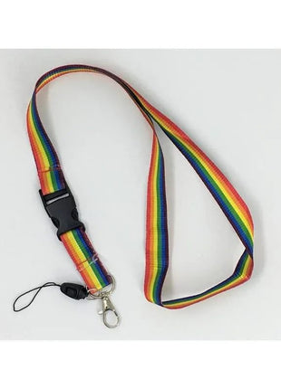 Colorful LGBT+ Pride key strap with rainbow design for inclusive support and durable everyday use