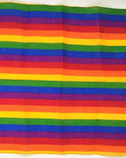 LGBT+ Pride Scarf with vivid horizontal rainbow stripes in red, orange, yellow, green, blue and purple