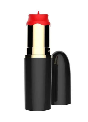 Lipstick Vibrator with Stimulating Tongue USB Black