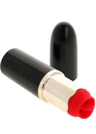 Lipstick Vibrator with Stimulating Tongue USB Black