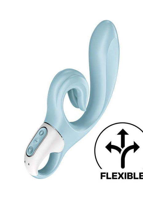 Love Me Blue Rabbit Vibrator dual-motor silicone with loop handle and 12 vibration functions