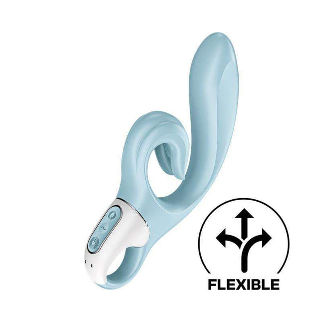 Love Me Blue Rabbit Vibrator dual-motor silicone with loop handle and 12 vibration functions