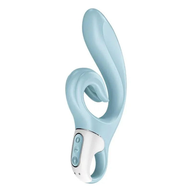 Love Me Blue Rabbit Vibrator dual-motor silicone with loop handle and 12 vibration modes