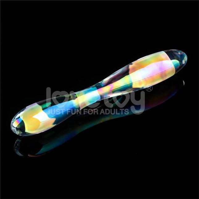 Glow in the Dark Glass Dildo Twilight Gleam Double Delight by secretsextoys.store