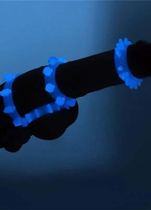 Lumino Play Set 4 Penis Ring with blue light for enhanced pleasure