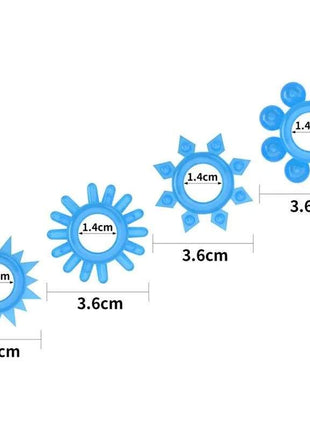 Lumino Play Set 4 Penis Ring with blue light
