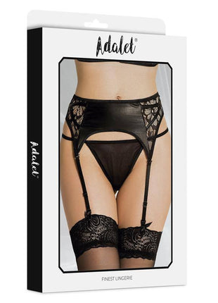 Luva Garter with Floral Lace and Thong Set
