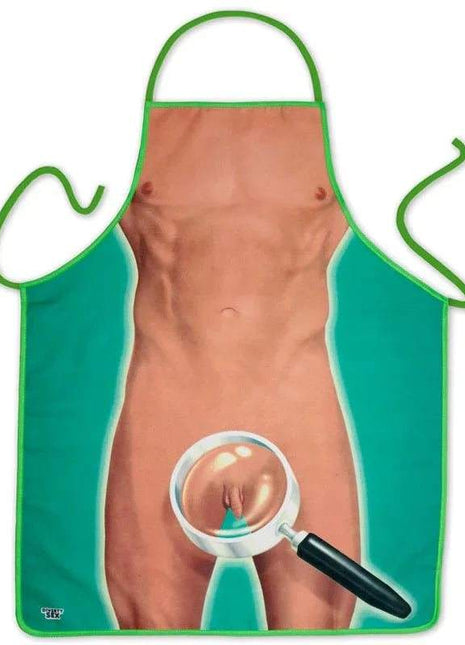 Magnifying glass apron with built-in lens for precision crafting