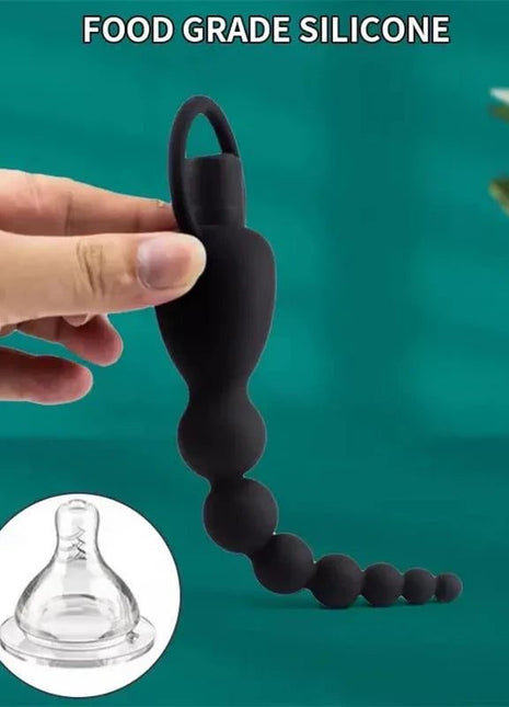 Marbe Anal Chain silicone anal toy with progressive beads and built-in vibration, waterproof and body-safe