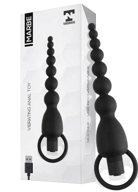 Marbe Anal Chain premium silicone vibrating anal toy with progressive beads and waterproof design