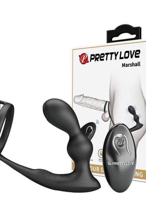 Marshall Anal Plug with Vibration and Cock and Ball Ring