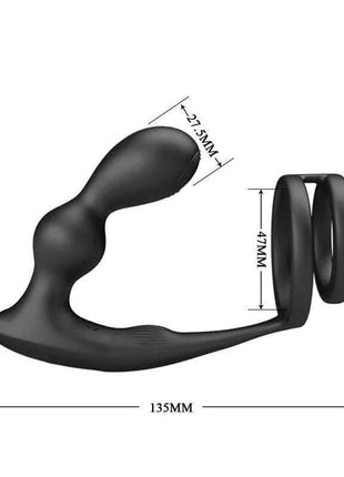 Marshall Anal Plug with Vibration and Cock and Ball Ring