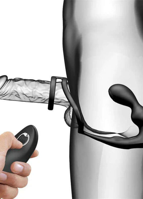Marshall Anal Plug with Vibration and Cock and Ball Ring