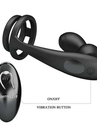 Marshall Anal Plug with Vibration and Cock and Ball Ring