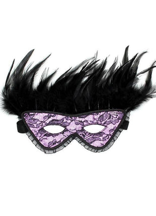 Máscara de Lujo con Plumas Purple