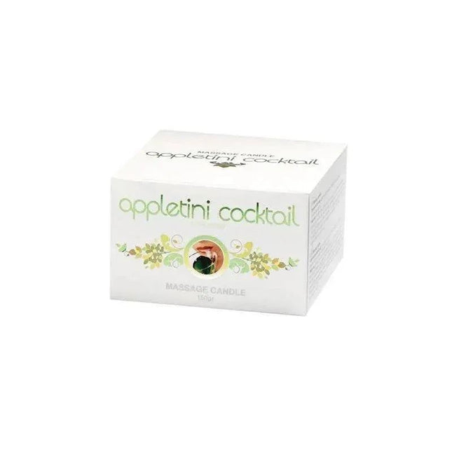 Massage Candle Appletini Cocktail 150gr with warm glowing light and elegant packaging
