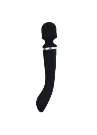 black silicone massage wand with dual motors for muscle relief