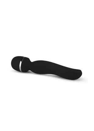 Massager No. 4 Black with a smooth black elongated body, rounded head, and narrow silver accent band