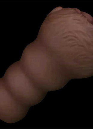 Masturbator Aliens Pie 3 in brown silicone with a segmented, bulbous body and textured rounded end