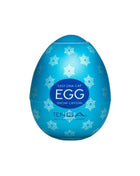 Masturbator Egg Snow in a bright blue egg-shaped shell with white snowflake patterns and a central EGG label.