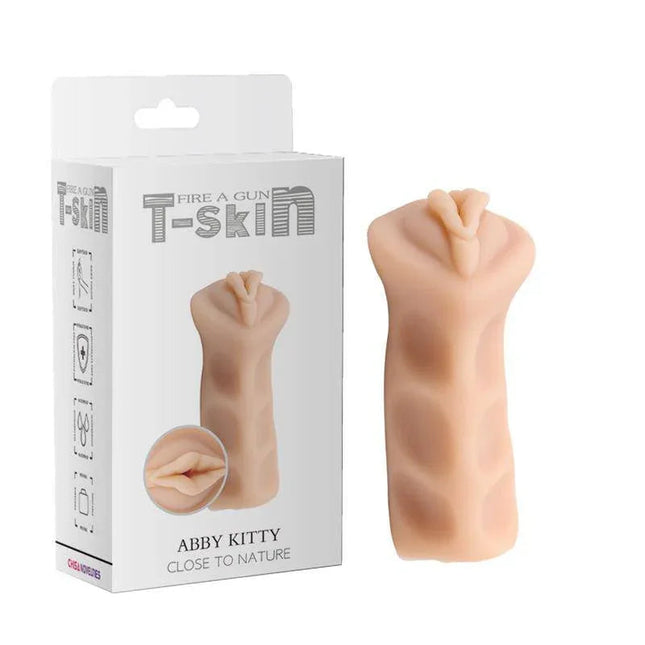 Masturbator Fire a Gun N5 flesh-colored compact realistic vagina-shaped solo pleasure device with soft T-Skin material 12.5 cm long